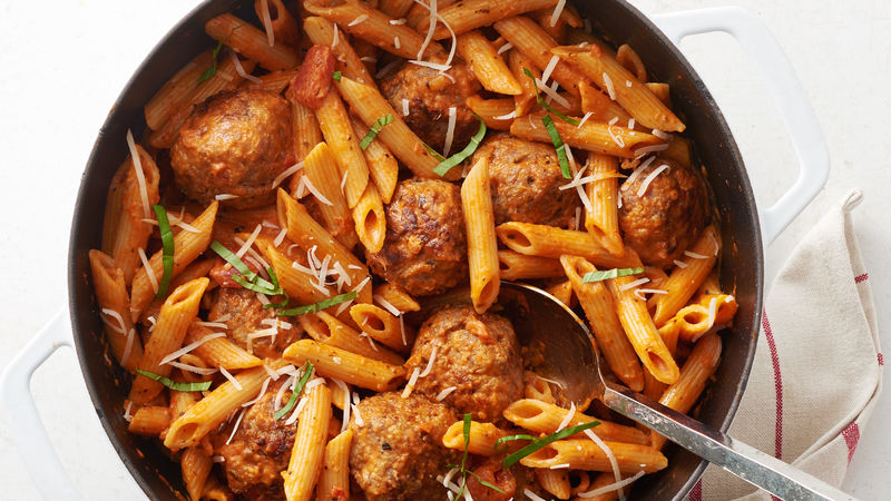 Meatballs Penne Pasta